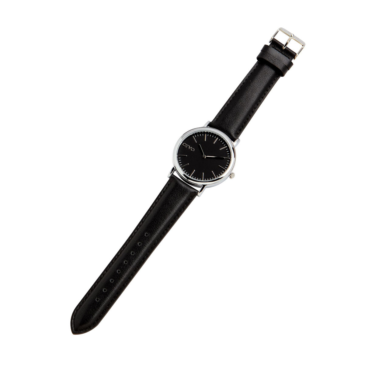 Arvo Black Time Sawyer Watch - Black Leather