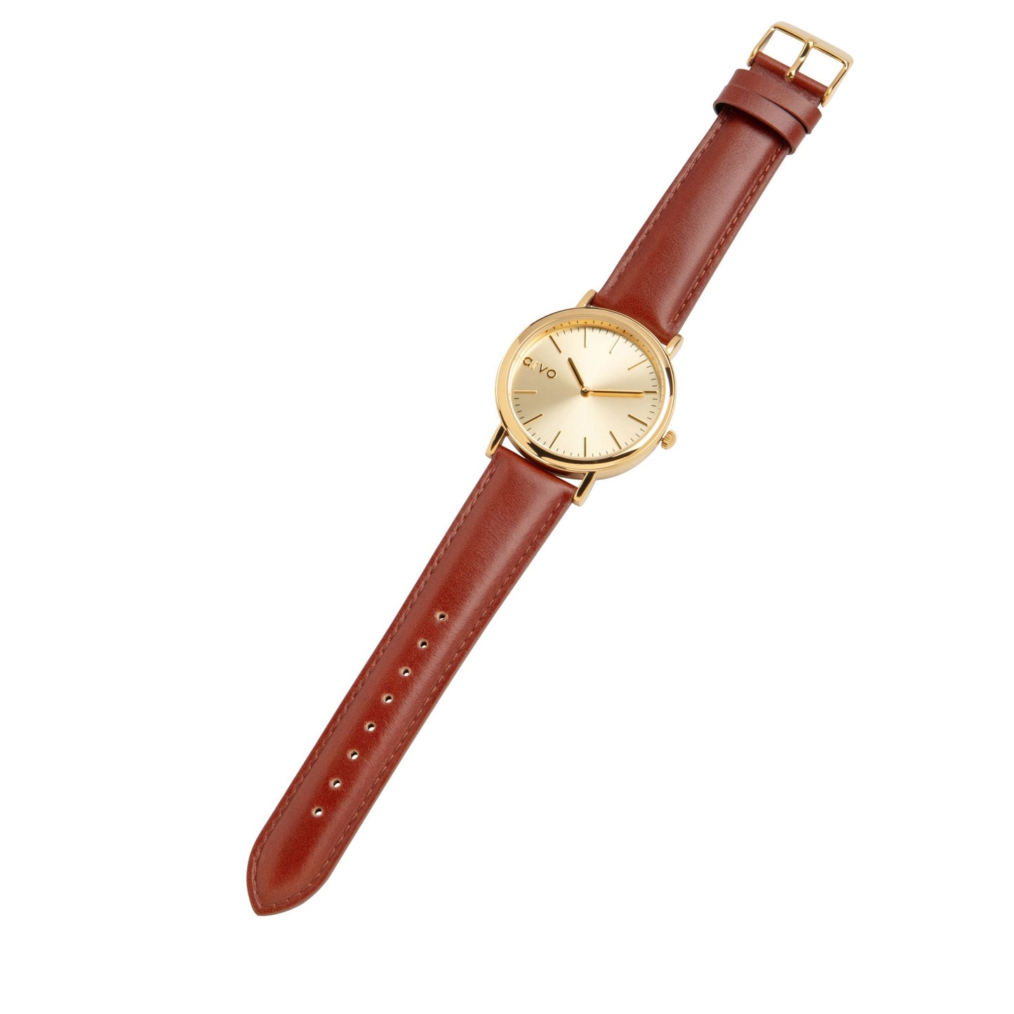 Arvo Gold Time Sawyer Watch - Brown Leather