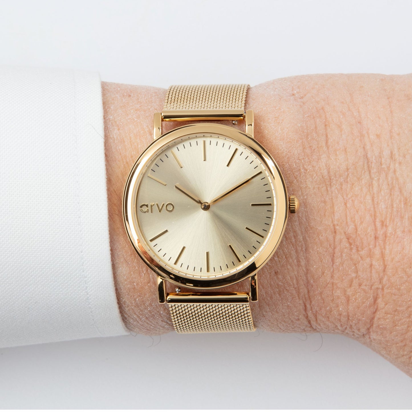 Arvo Gold Time Sawyer Watch - Gold Mesh Band