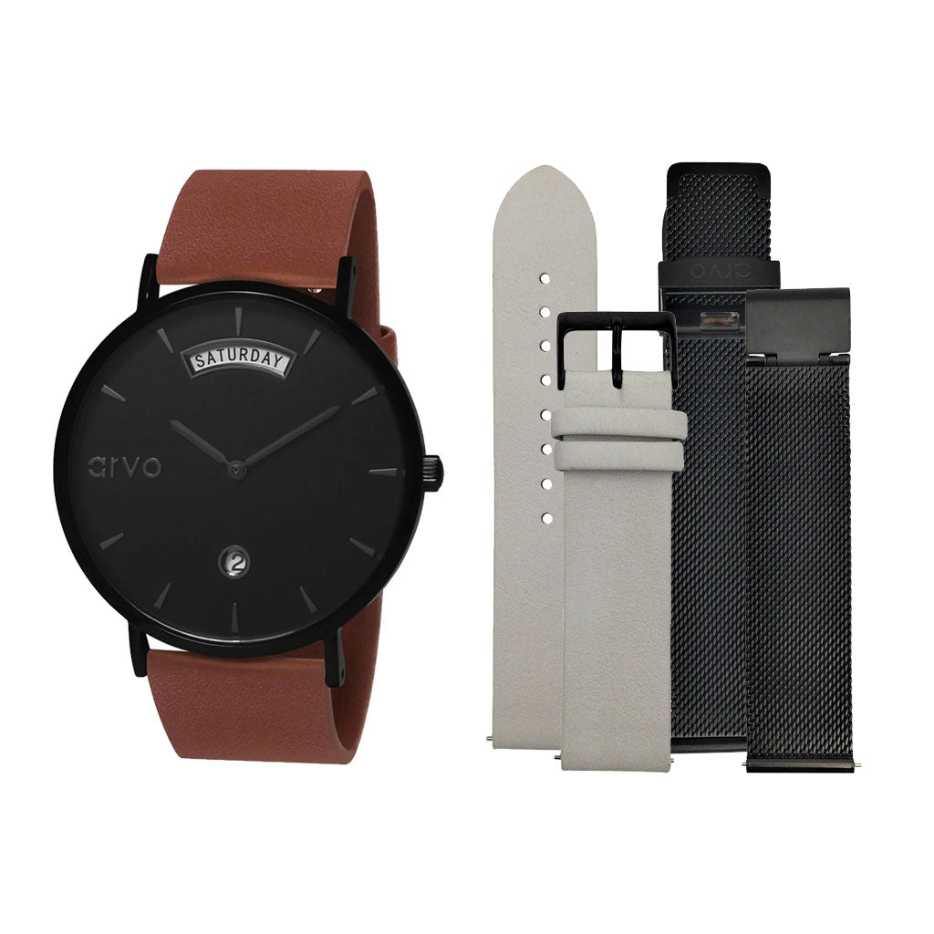 Arvo Black Awristacrat Watch Gift Set