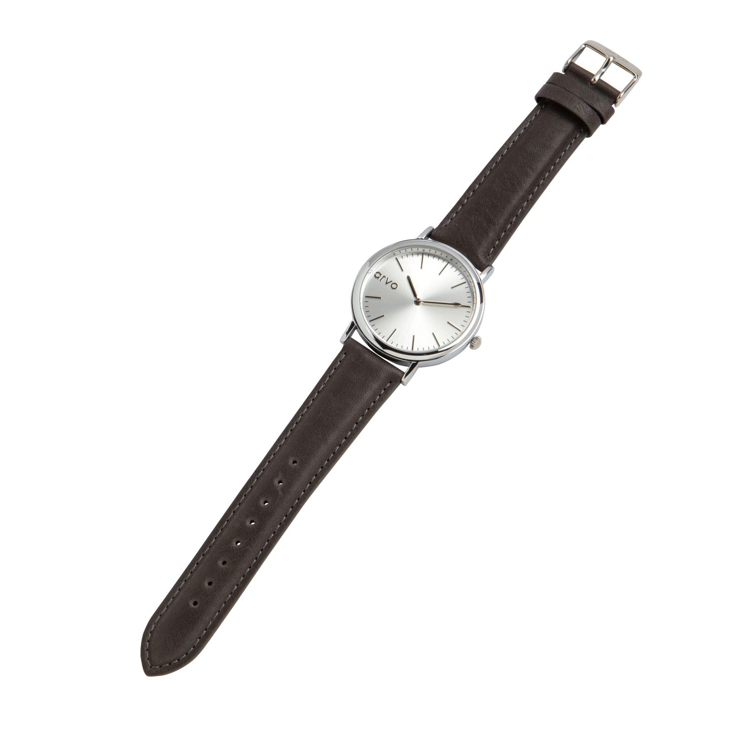 Arvo Silver Time Sawyer Watch - Gray Leather