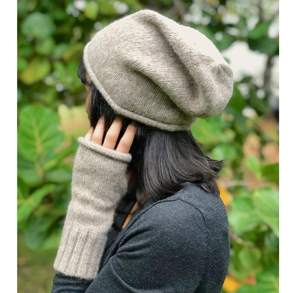 Beige Essential Knit Alpaca Beanie