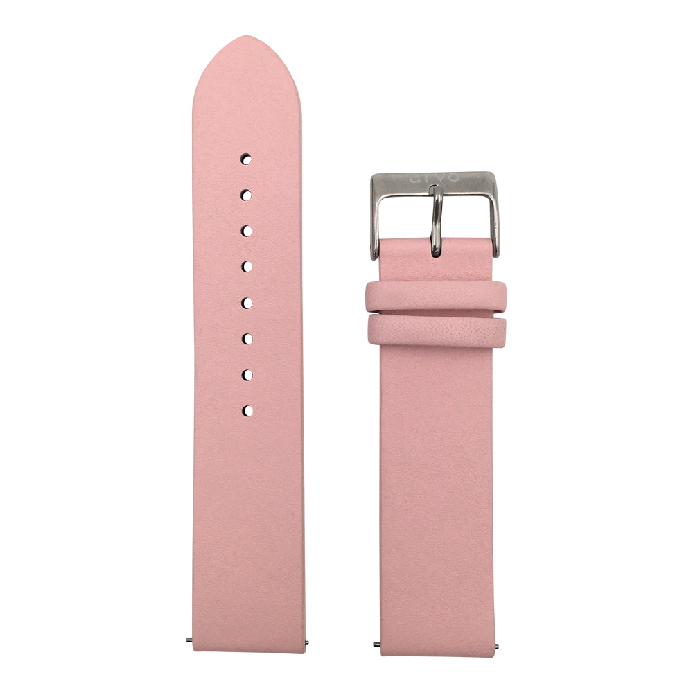 Arvo Blush Genuine Leather watch band strap with silver buckle 