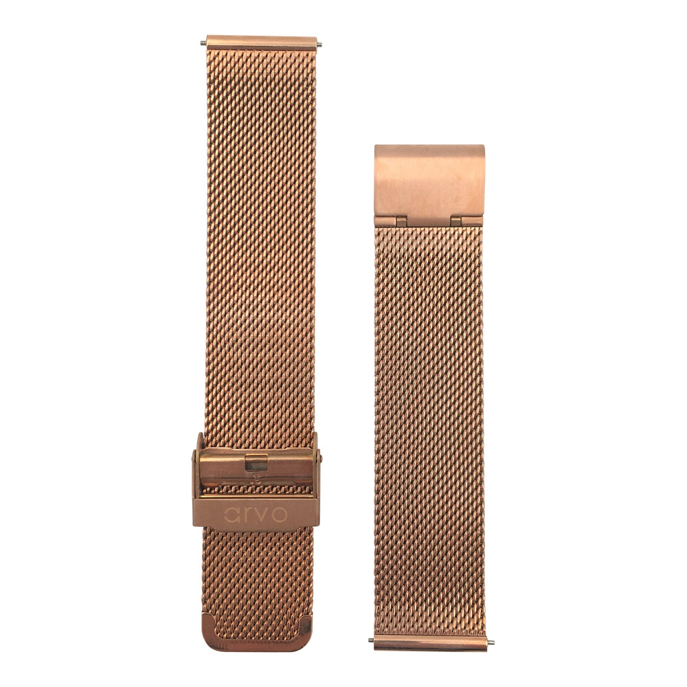 Arvo Rose Gold Mesh Watch Band 